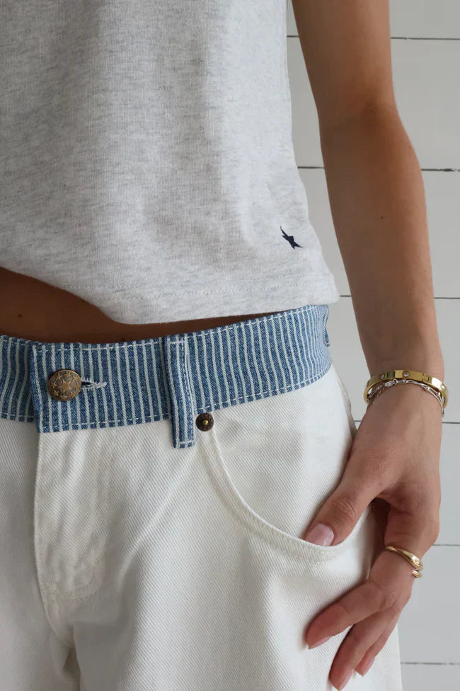 Milly Striped Relaxed Jeans